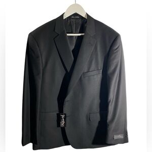 NWT Zegnorelli Collezione Men’s Black Blazer Jacket and Pants Size 44W 100% Wool